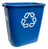 deskside blue bin