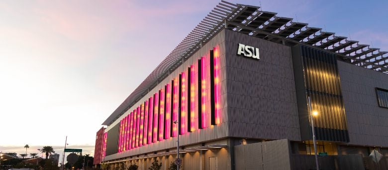 An exterior look at Arizona State University's MIX Center in downtown Mesa.