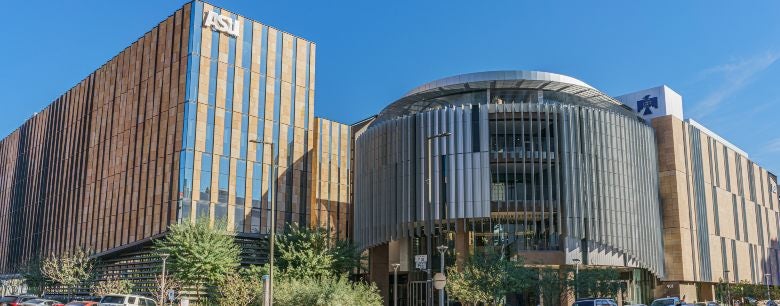 An exterior view of the new home for the Thunderbird School of Global Management in downtown Phoenix