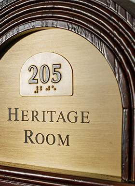 Heritage Room sign