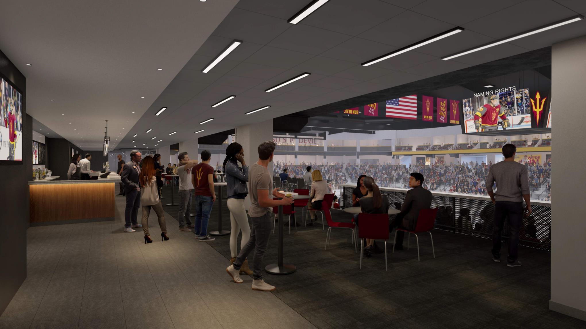 multipurpose arena lobby area