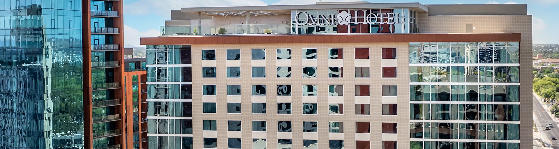 Exterior view of the Omni Tempe Hotel at ASU