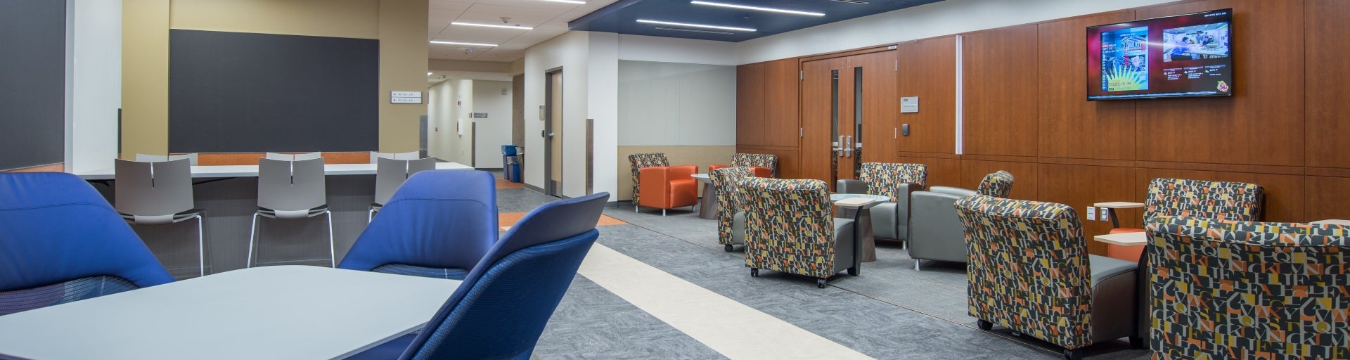 An interior view of the Psychology Building renovation