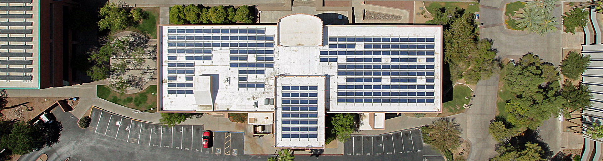 Discovery Hall solar panels - aerial