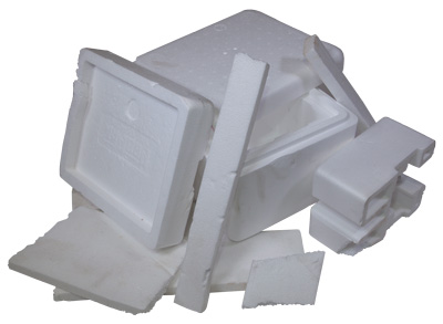 blocks of plain white styrofoam